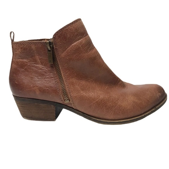Lucky Brand Basel brown distressed ankle booties sz 9 - Picture 1 of 10